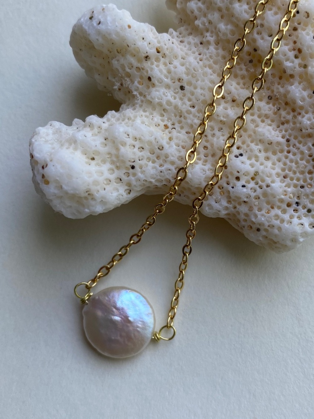 Handmade Coin Pearl Necklace